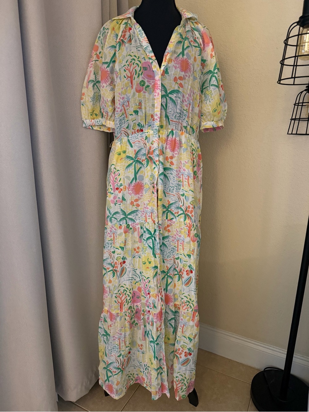Roller Rabbit x Target Tropical Floral Tie Waist Maxi Dress Small - Picture 2 of 9